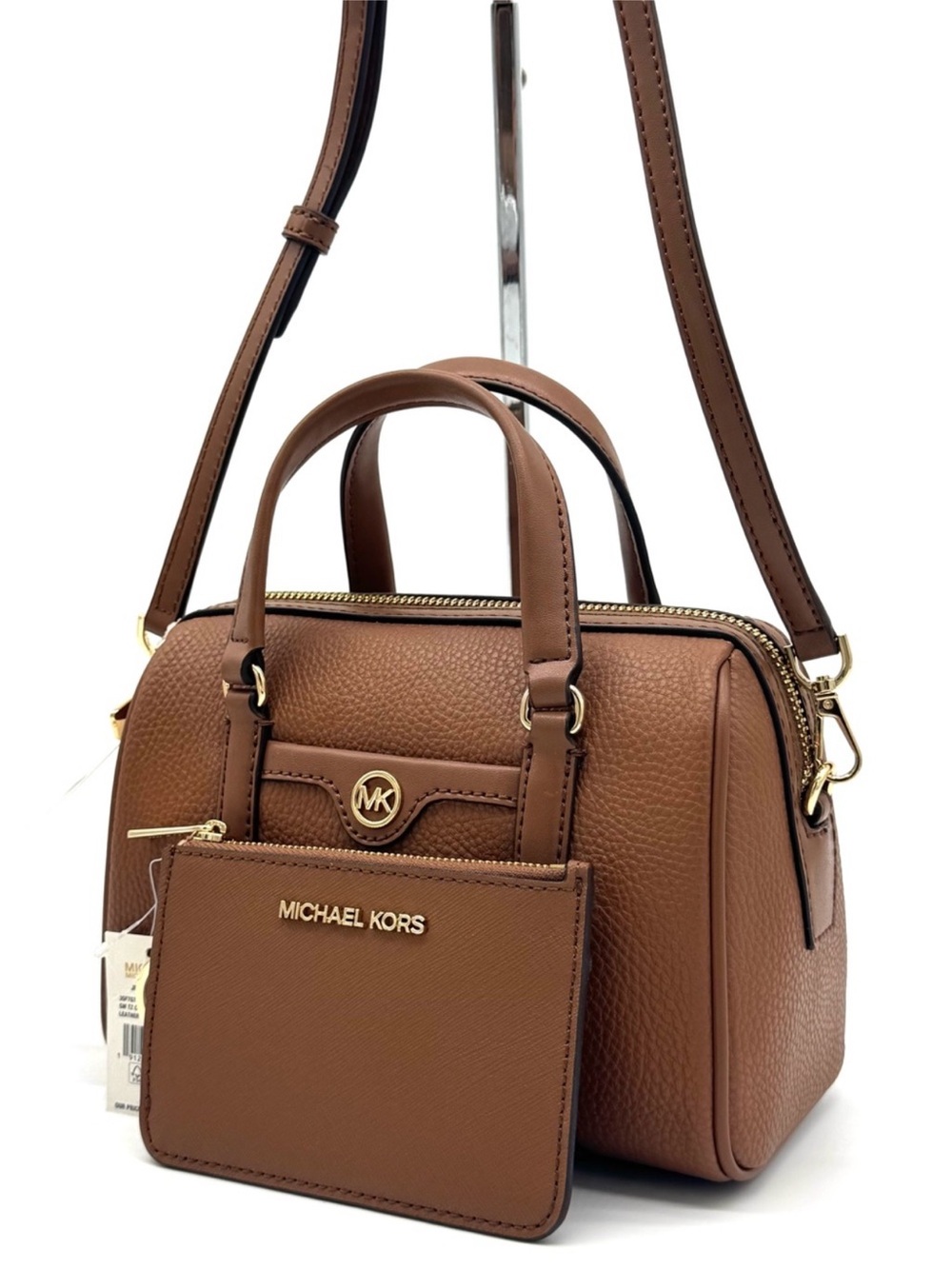 Michael Kors Small Travel Duffle Xbody Bag & Matching TZ Coinpouch Luggage